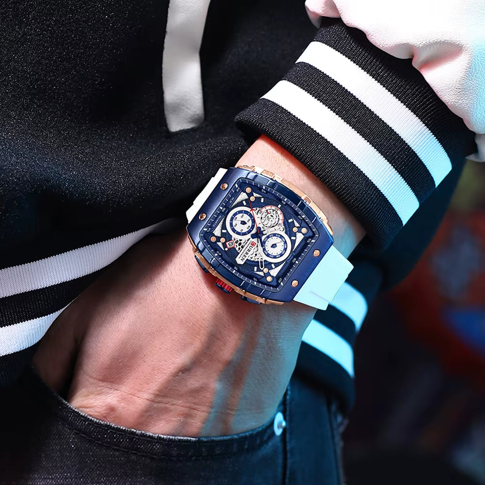 CURREN 8442 Neutral Waterproof Calendar Watch Men'S Multifunctional Six-Hand Quartz Wristwatch Men'S Wristwatch
