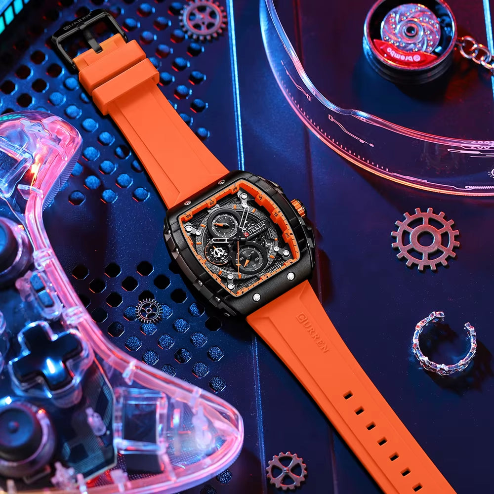 CURREN 8442 Neutral Waterproof Calendar Watch Men'S Multifunctional Six-Hand Quartz Wristwatch Men'S Wristwatch