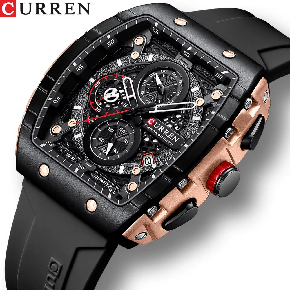 CURREN 8442 Neutral Waterproof Calendar Watch Men'S Multifunctional Six-Hand Quartz Wristwatch Men'S Wristwatch