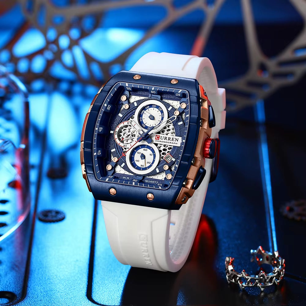CURREN 8442 Neutral Waterproof Calendar Watch Men'S Multifunctional Six-Hand Quartz Wristwatch Men'S Wristwatch