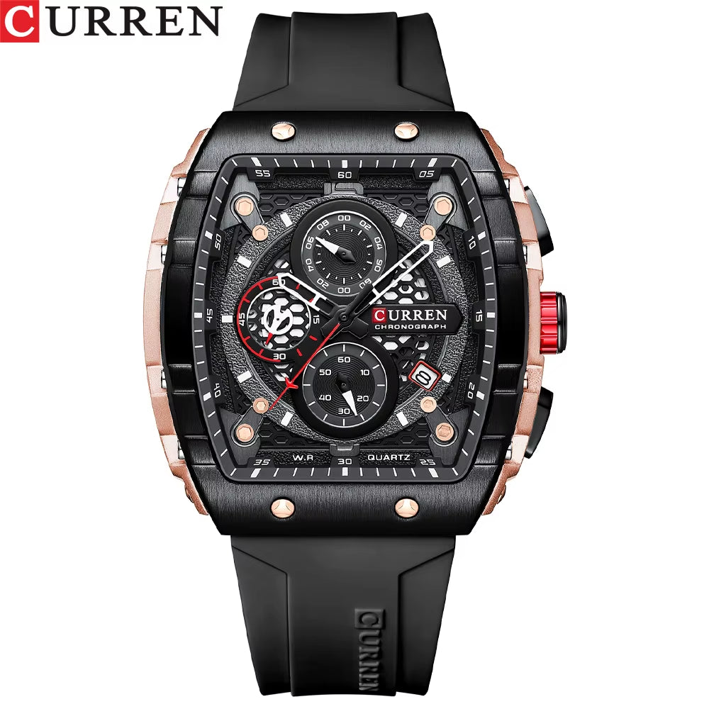CURREN 8442 Neutral Waterproof Calendar Watch Men'S Multifunctional Six-Hand Quartz Wristwatch Men'S Wristwatch