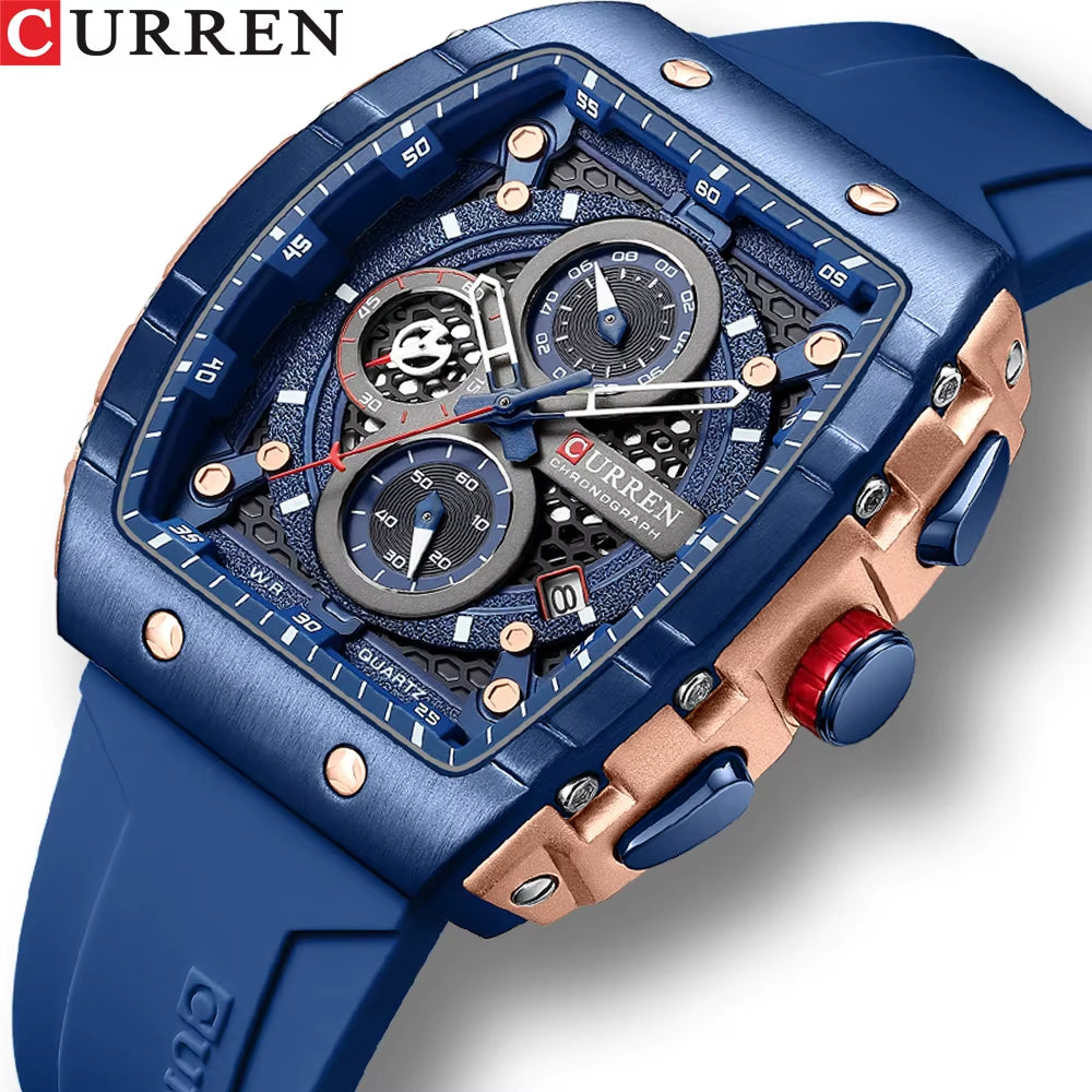 CURREN 8442 Neutral Waterproof Calendar Watch Men'S Multifunctional Six-Hand Quartz Wristwatch Men'S Wristwatch