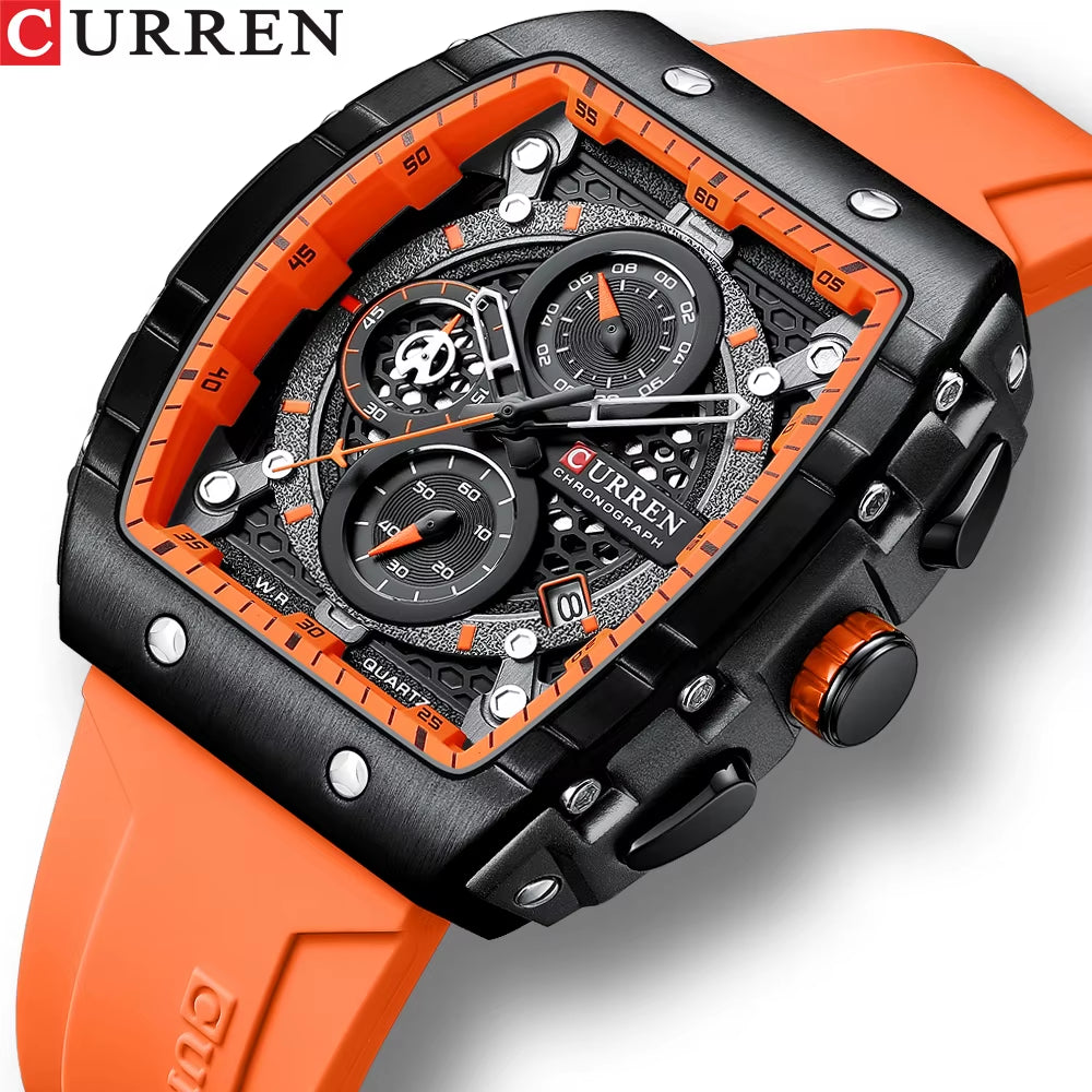 CURREN 8442 Neutral Waterproof Calendar Watch Men'S Multifunctional Six-Hand Quartz Wristwatch Men'S Wristwatch